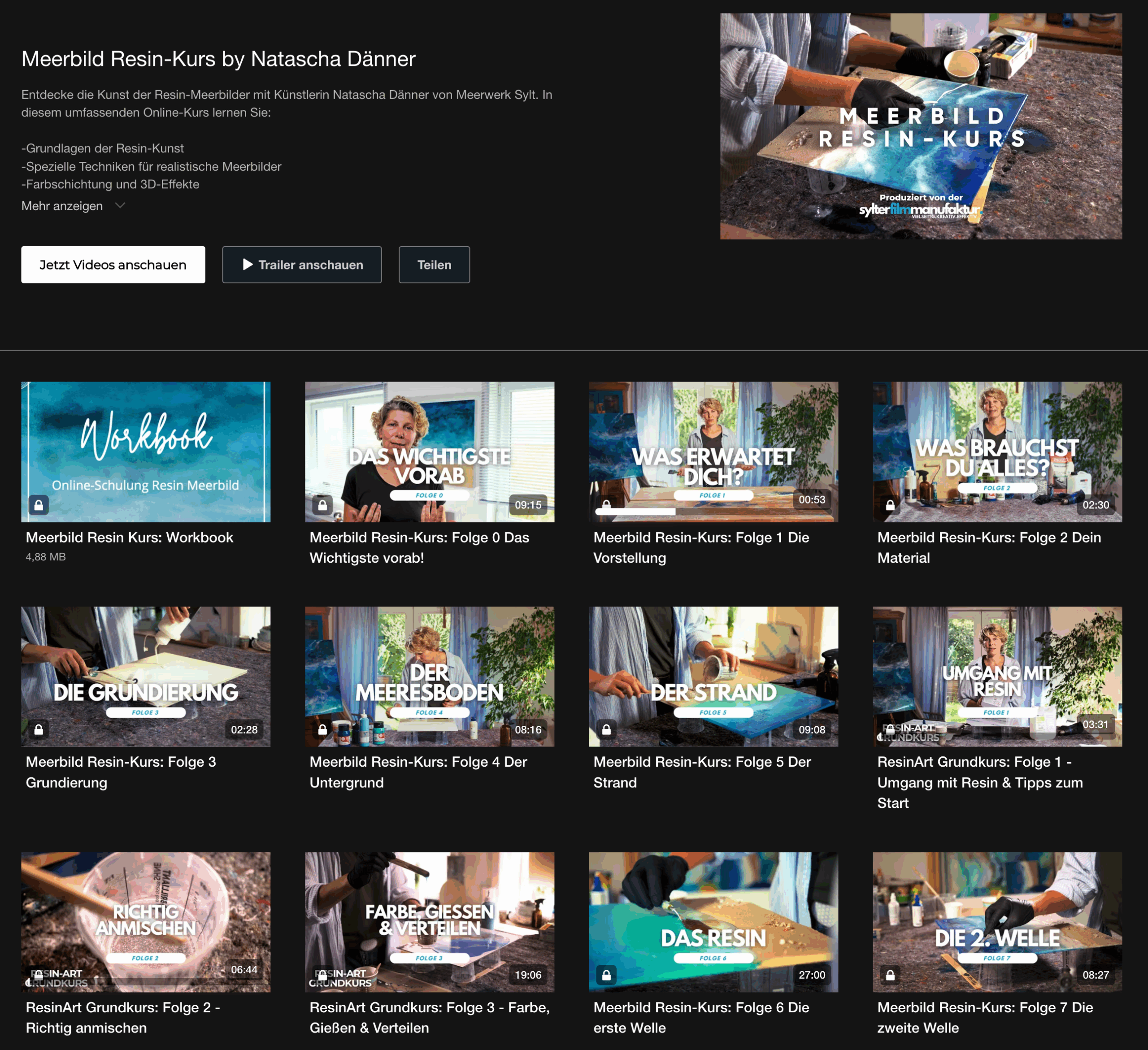 Syltbild: Meerbild Resin-Art Online Kurs – Bild 4