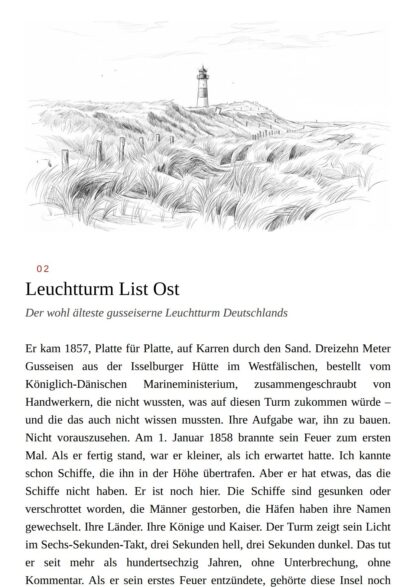 Söl. Ich. Innenseite: Leuchtturm List Ost
