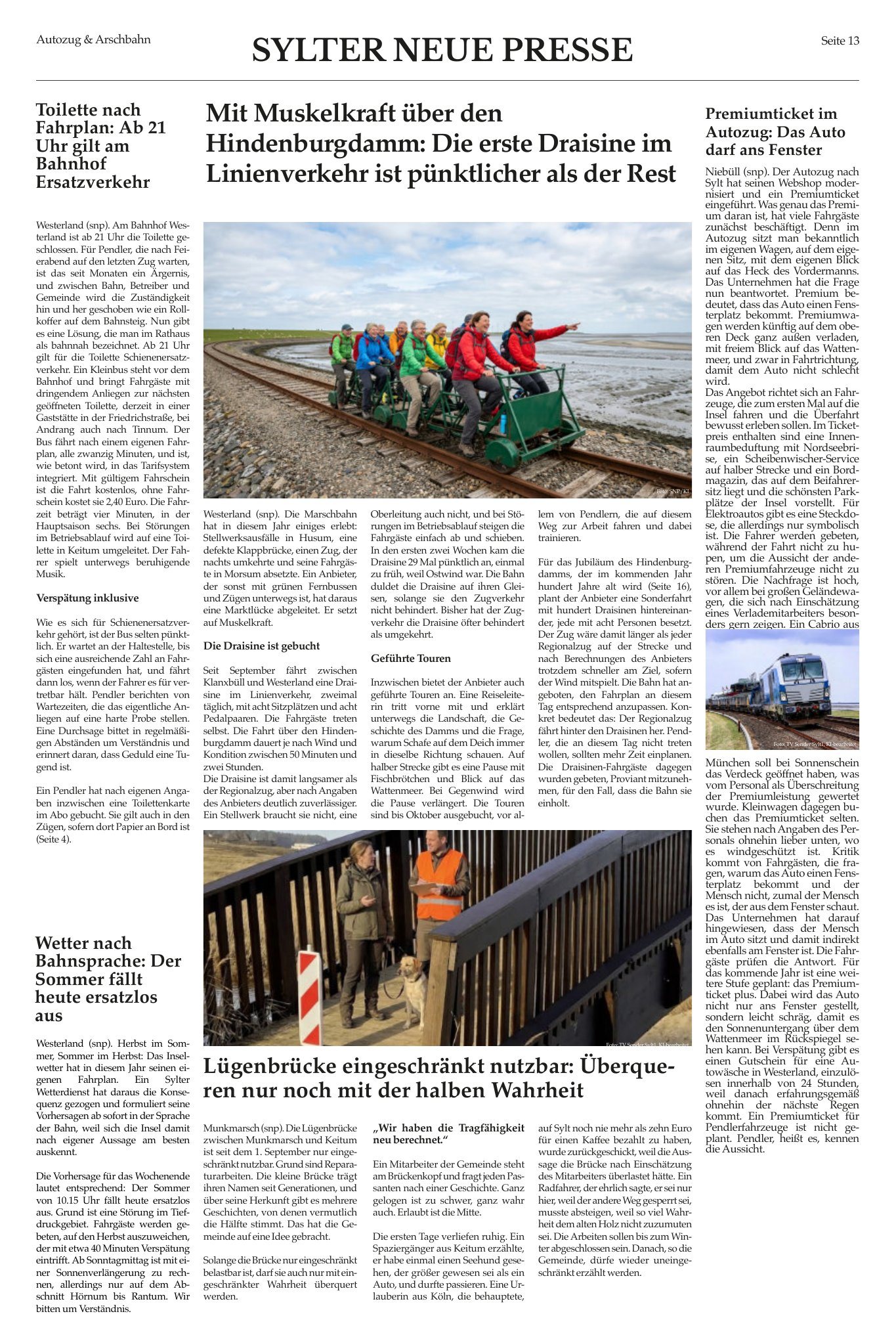 Sylter Neue Presse Ausgabe 10/26, Innenseite 13