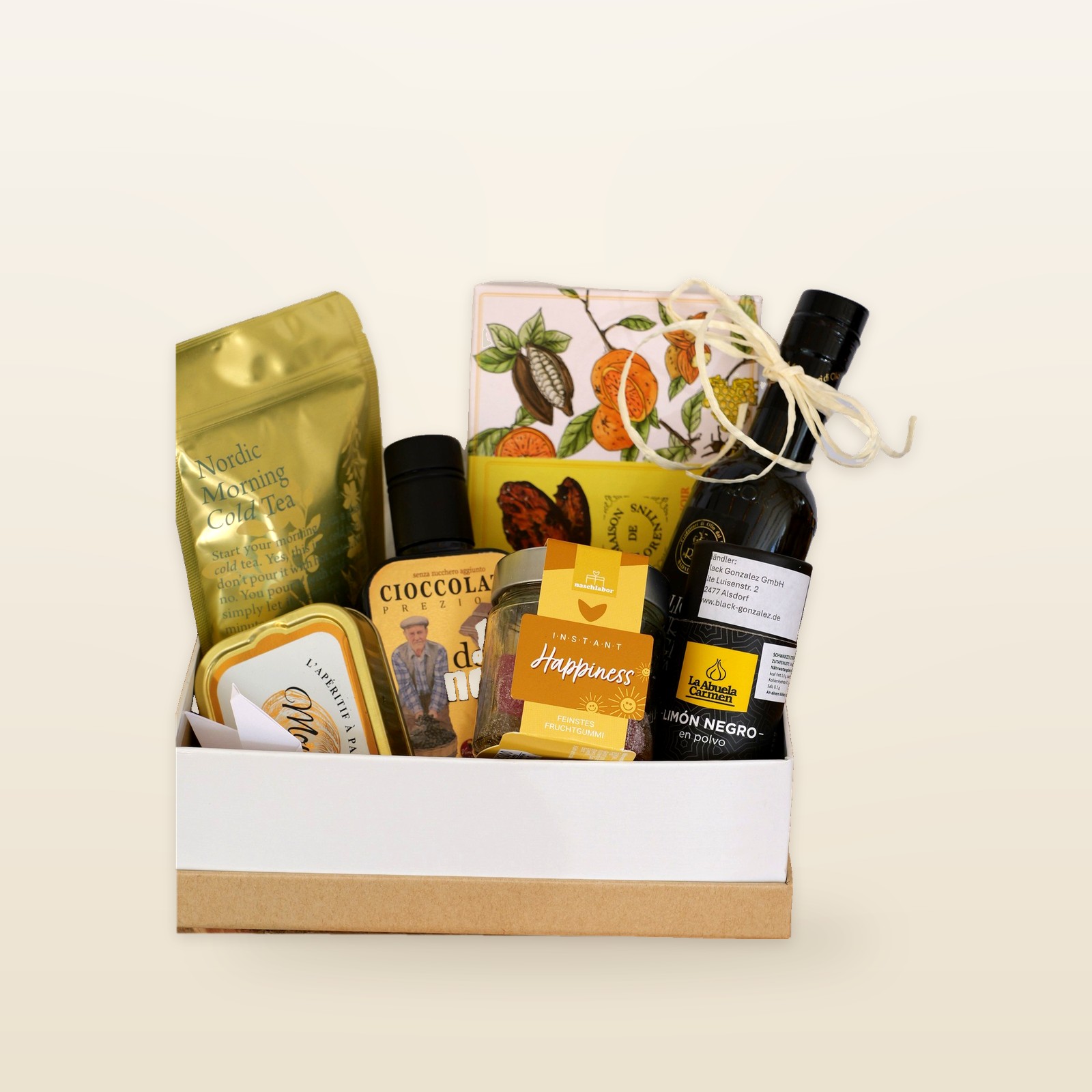 Goldstück Genießerbox, Feinkost Geschenkset in weißer Box